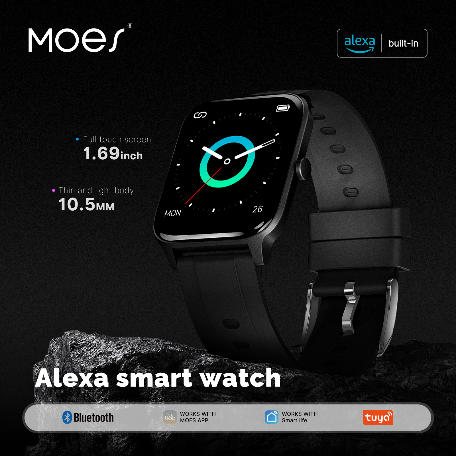 Smartwatch Face - MOES Smart Watch Alexa Built-in Fitness