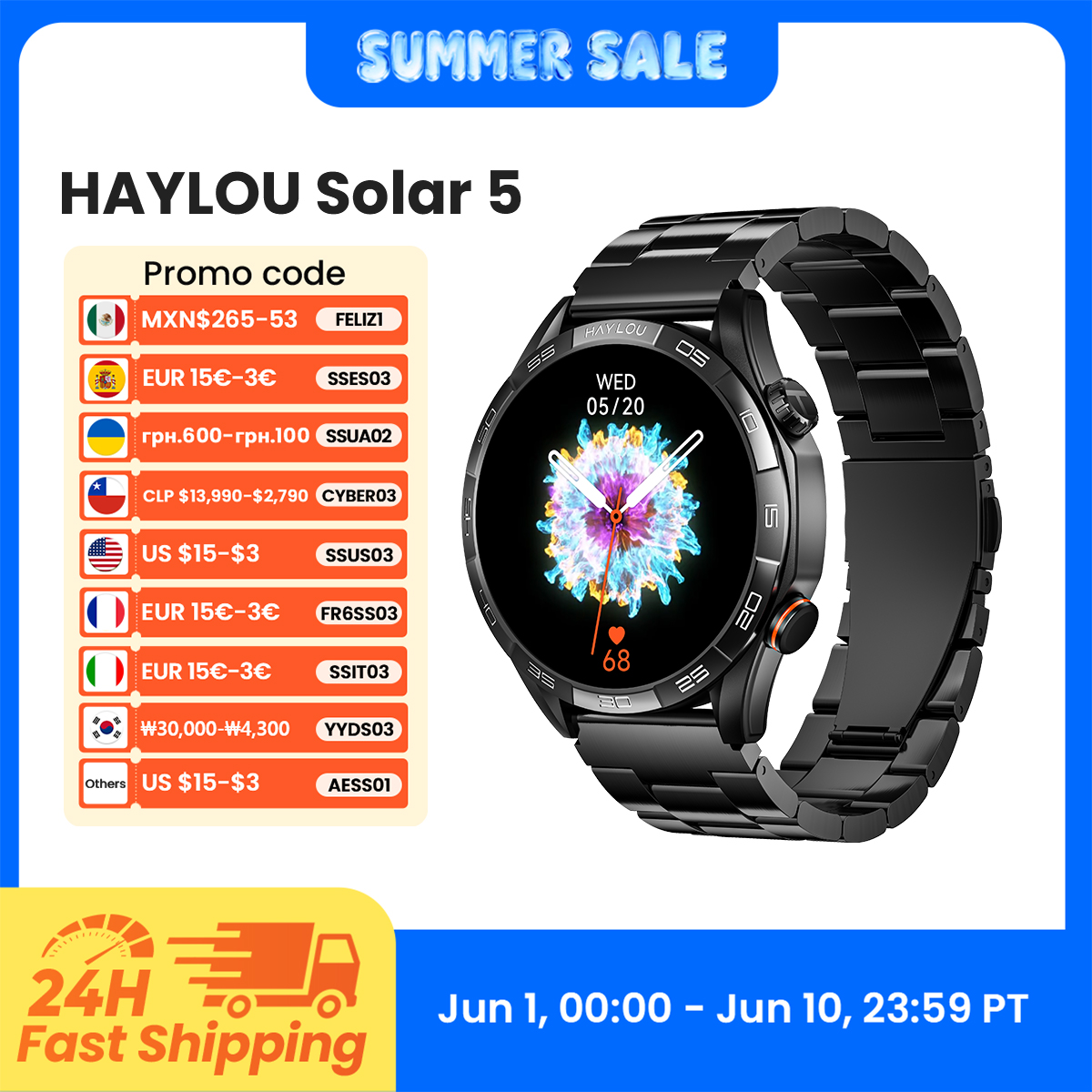 HAYLOU Solar 5 Voice Calling S – обзор и цена Smartwatch Face