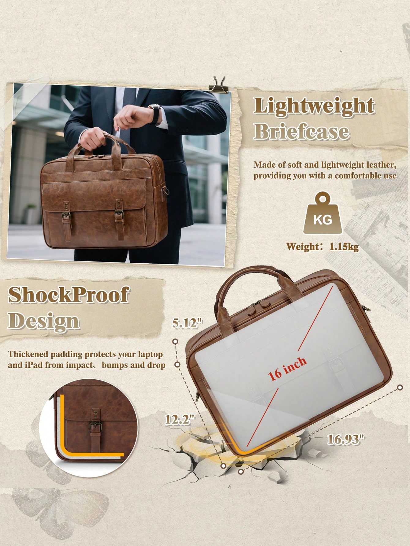 Vintage Leather Messenger Bag  – обзор и цена Leather Classic Strap