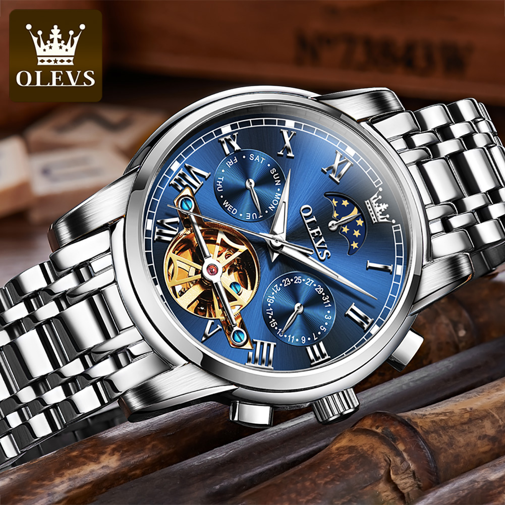OLEVS 6617 Men's Classic Mecha – обзор и цена Leather Classic Strap
