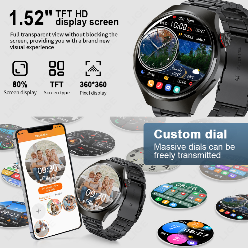 1.52 inch Smart Watch Men Cust – обзор и цена Smartwatch Face