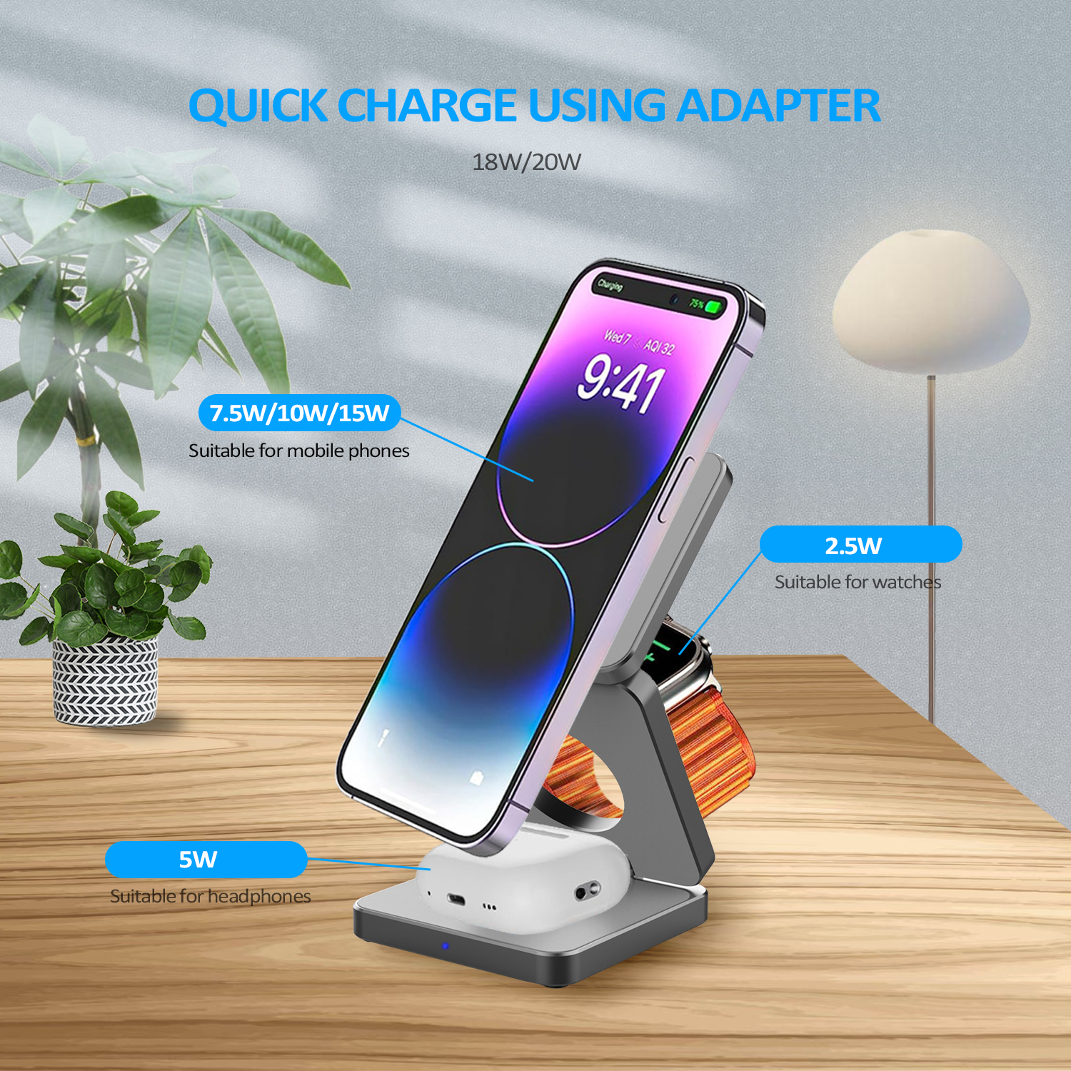 15W 3 in 1 Magnetic Wireless C – обзор и цена Watch Charger Cable