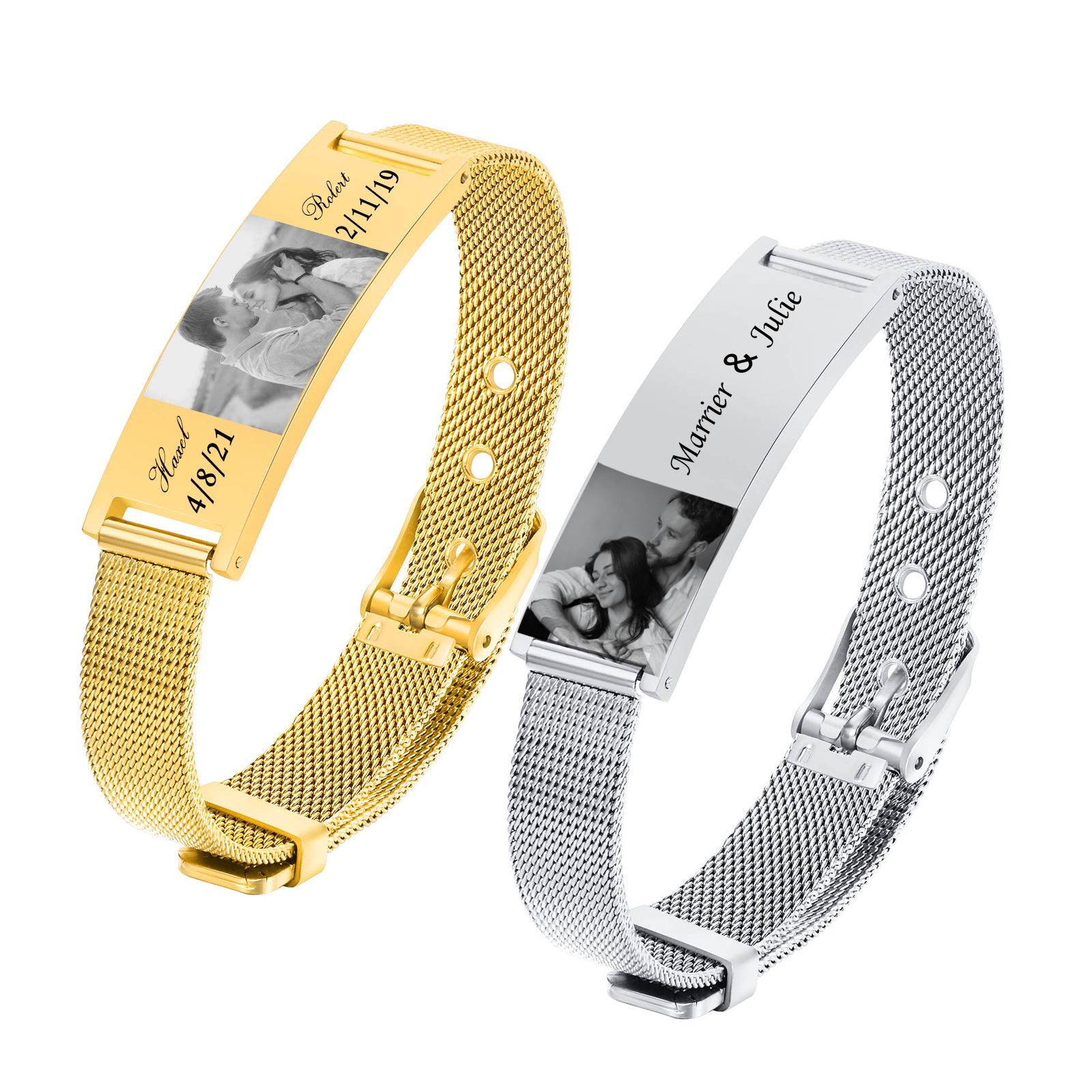 Personalized Photo Bracelet, S – обзор и цена Stainless Mesh Band