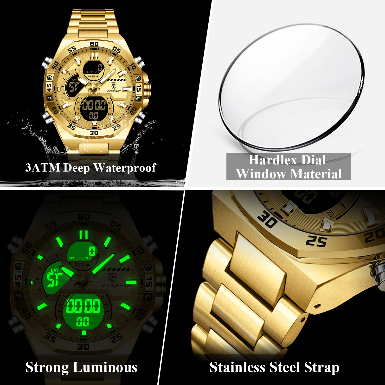 POEDAGAR Sport Men Watch LED W – обзор и цена Accessories With Watch