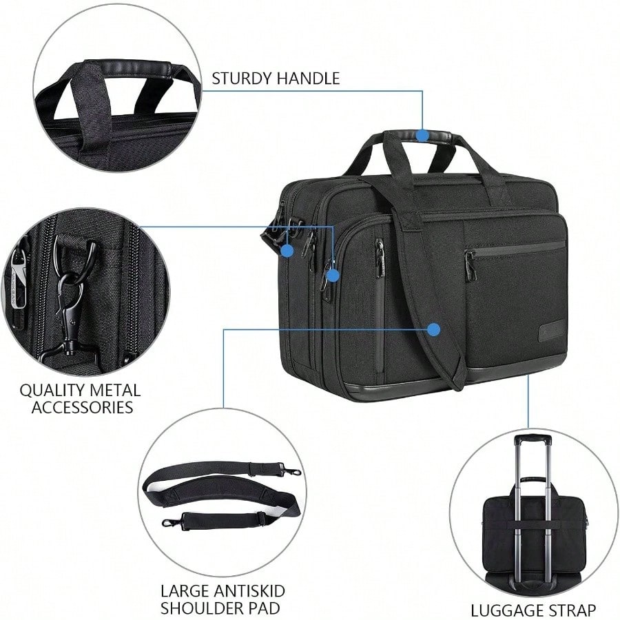 Laptop Briefcase Men Women, 17 – обзор и цена Leather Classic Strap