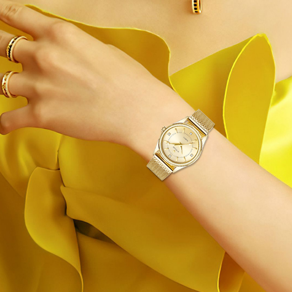WWOOR Luxury Brand Dress Gold  – обзор и цена Stainless Mesh Band