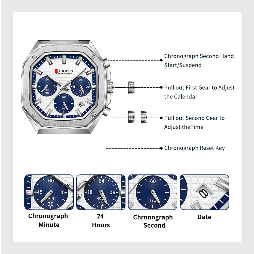 CUREEN Fashion Date Quartz Men – обзор и цена Smartwatch Guess