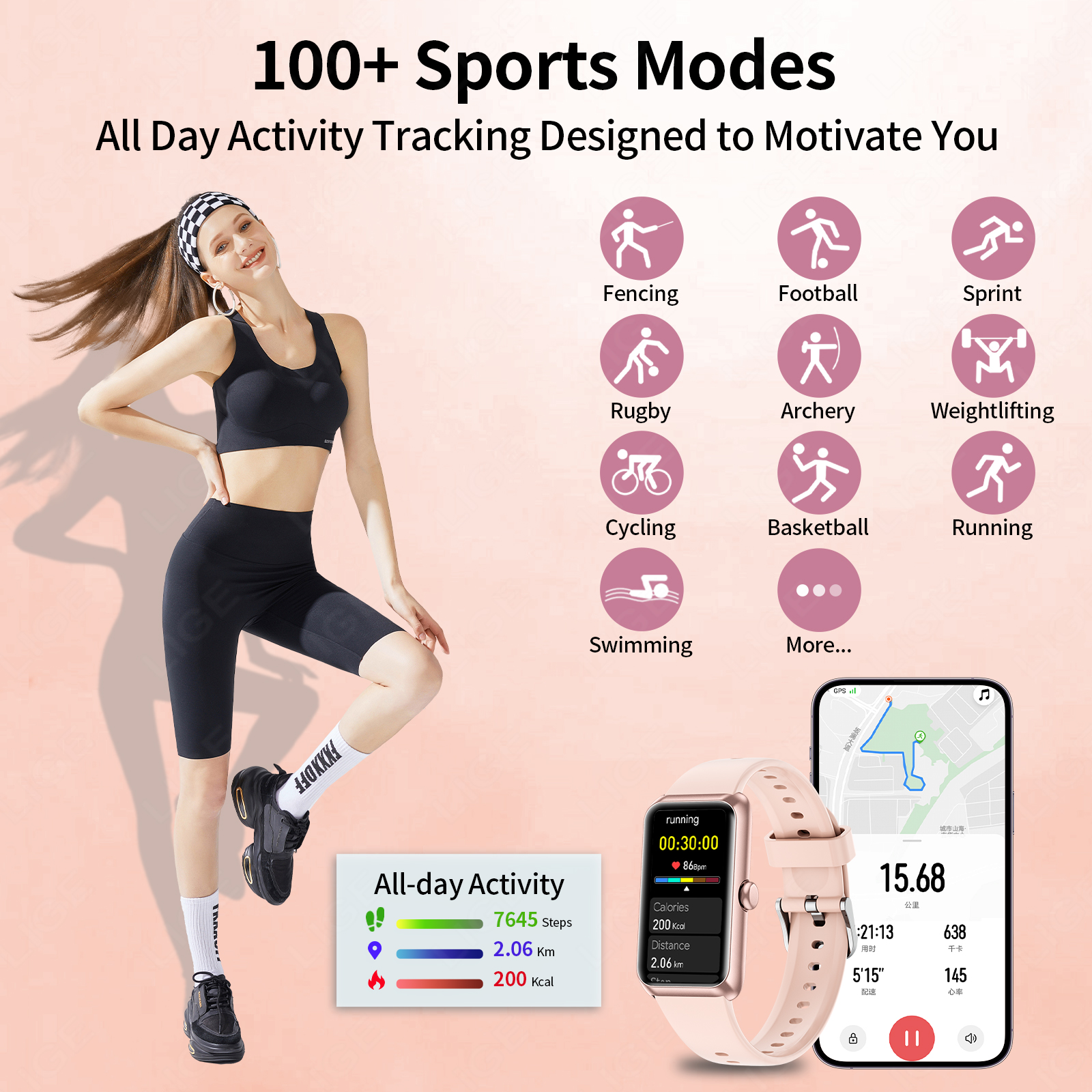 LIGE New Fashion Ladies Smart  – обзор и цена Android Smartwatch Accessories